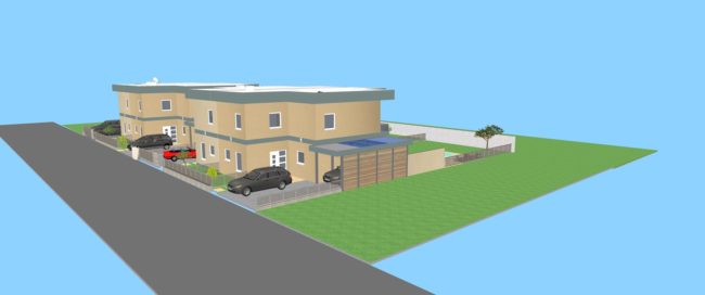 Haus 1, 2, 3, 4 Nordwestansicht